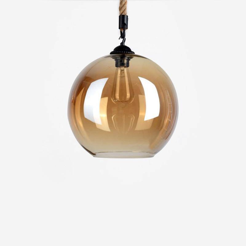 Suspension Naturelle Mathilde Brume en Corde et Verre