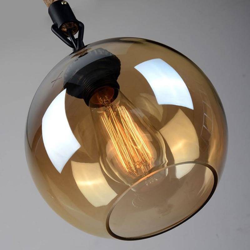 Suspension Naturelle Mathilde Brume en Corde et Verre