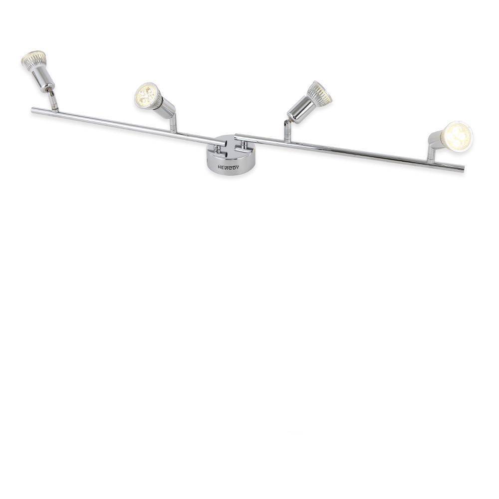 Plafonnier chromé barre à spots LED Indoor Roxane Récital en Aluminium - Lignes Dessinées & Décor Raffiné