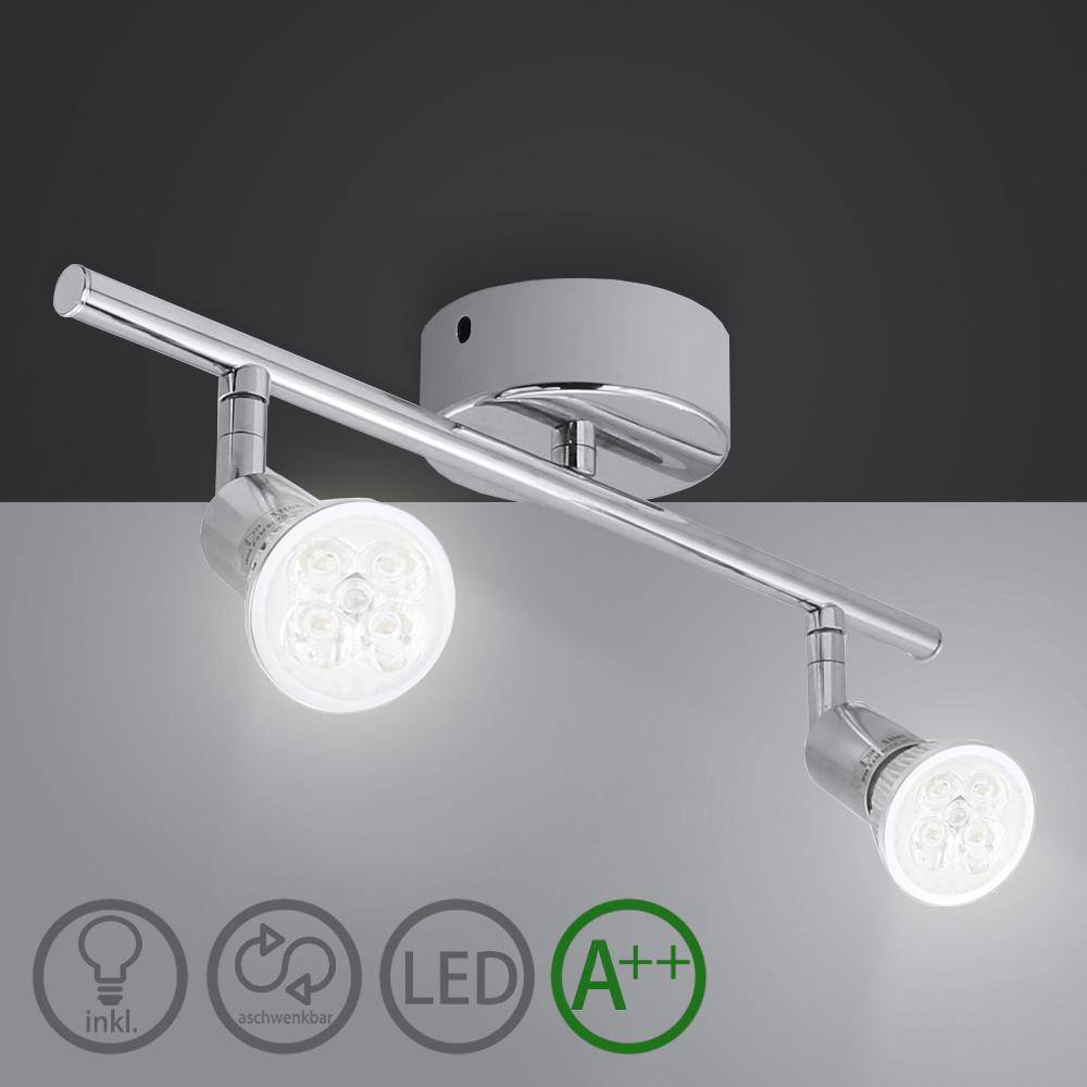 Plafonnier chromé barre à spots LED Indoor Roxane Récital en Aluminium - Lignes Dessinées & Décor Raffiné