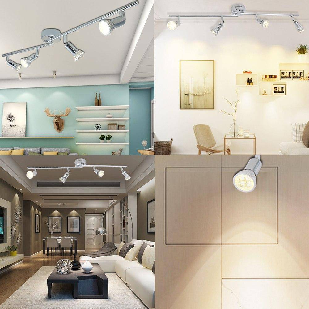 Plafonnier chromé barre à spots LED Indoor Roxane Récital en Aluminium - Lignes Dessinées & Décor Raffiné