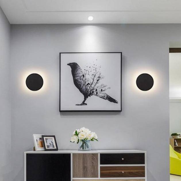 Applique murale — LED ronde avec lumière arrière waterproof
