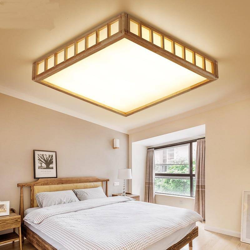 Plafonnier — LED carré style japonais Tatami