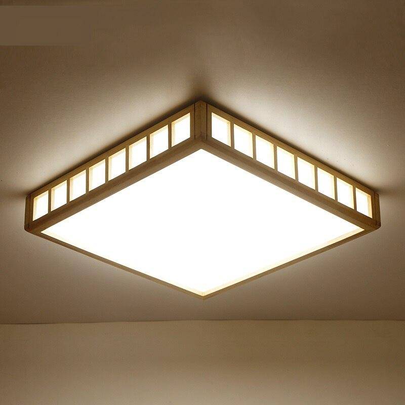 Plafonnier — LED carré style japonais Tatami