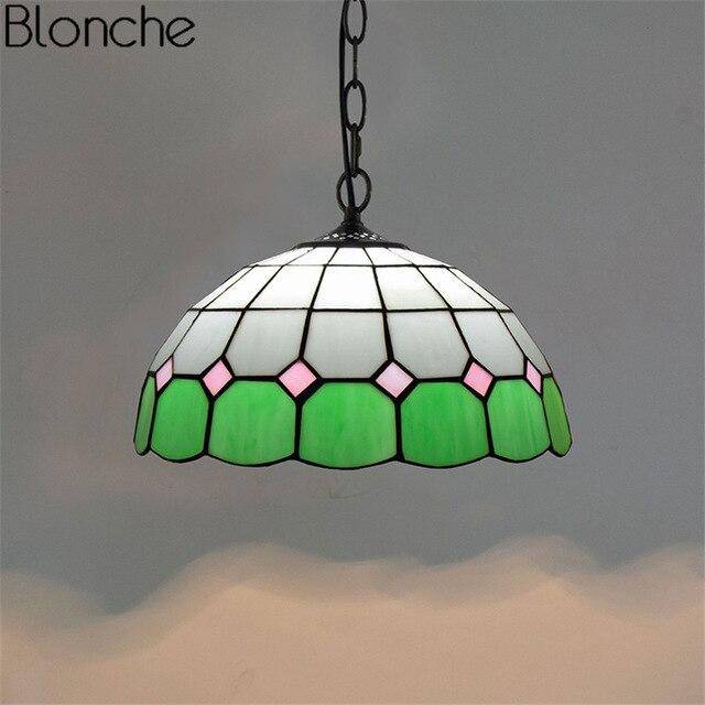 Suspension tiffany vitrail coloré Mediteraneen Lucille Tempo en Verre - Jeux de Reflets & Harmonie Intérieure