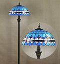 Lampadaire — Tiffany en verre vitrail bleu Mediterranean