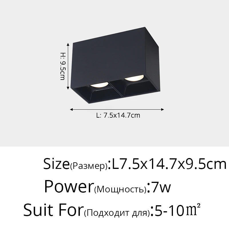 Projecteur led rond carré surface montée angle réglable Mérida Matin - Formes Arrondies & Harmonie Visuelle