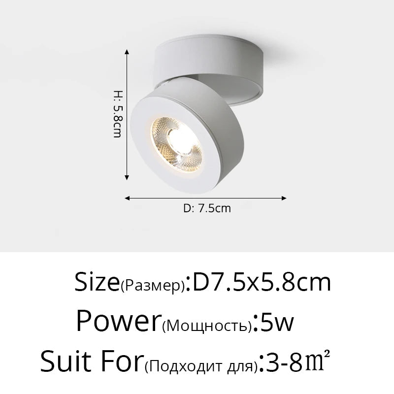 Projecteur led rond carré surface montée angle réglable Mérida Matin - Formes Arrondies & Harmonie Visuelle
