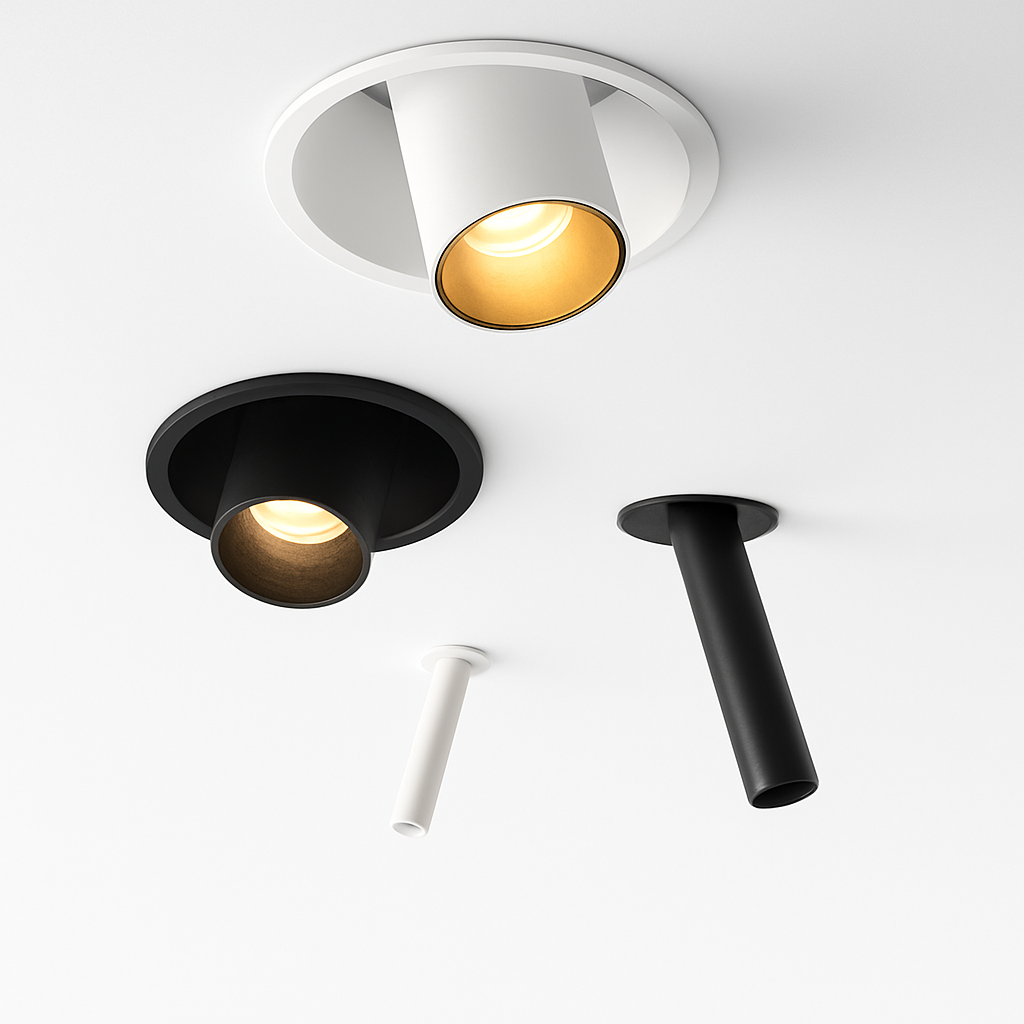 Projecteur led encastré long tube spot angle réglable foco Rosalie Cantate en Aluminium - Une Présence Décorative Affirmée