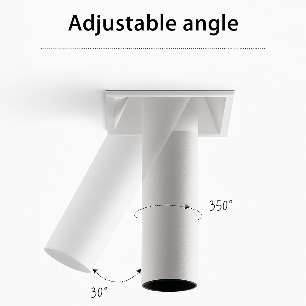 Projecteur led encastré long tube spot angle réglable foco Rosalie Cantate en Aluminium - Une Présence Décorative Affirmée