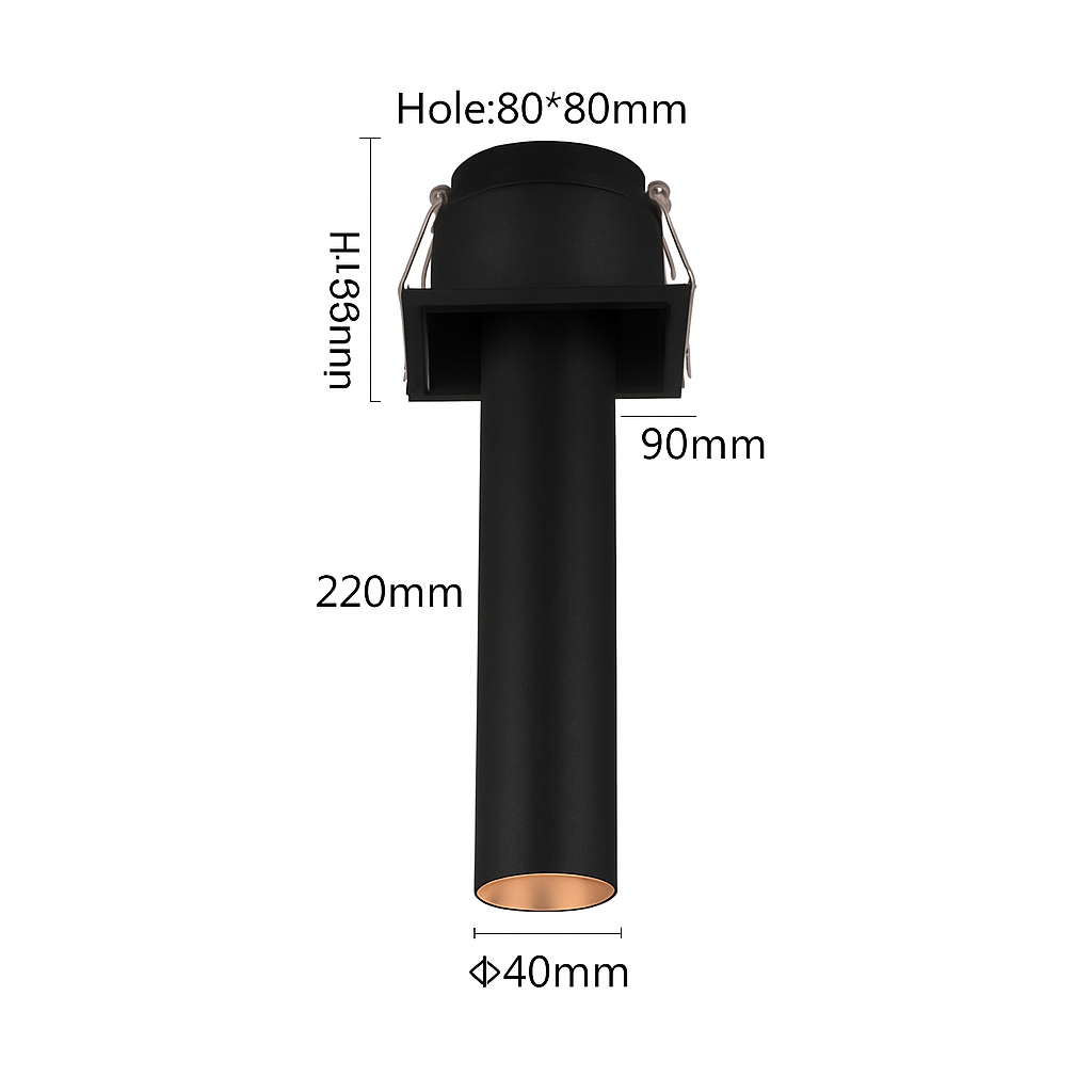 Projecteur led encastré long tube spot angle réglable foco Rosalie Cantate en Aluminium - Une Présence Décorative Affirmée