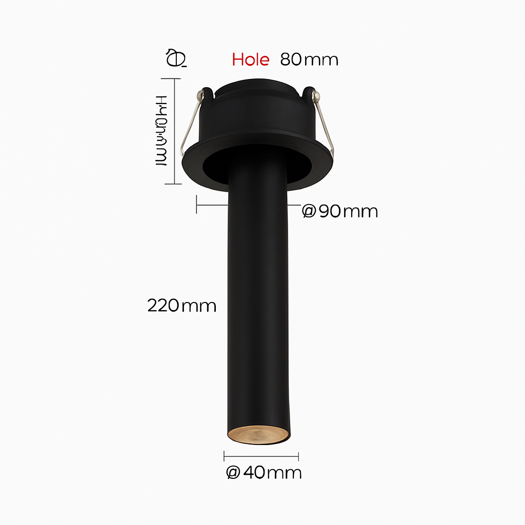 Projecteur led encastré long tube spot angle réglable foco Rosalie Cantate en Aluminium - Une Présence Décorative Affirmée