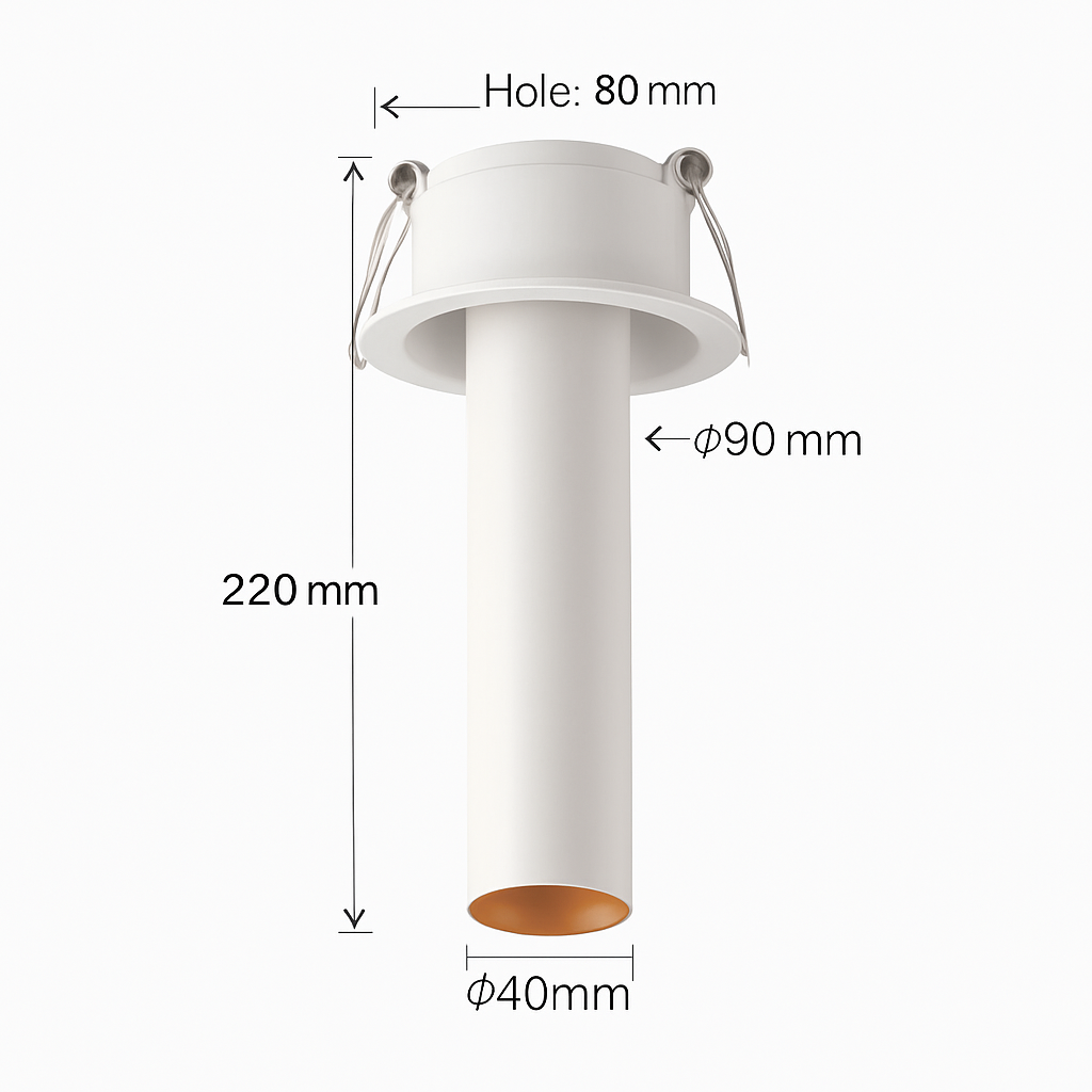 Projecteur led encastré long tube spot angle réglable foco Rosalie Cantate en Aluminium - Une Présence Décorative Affirmée