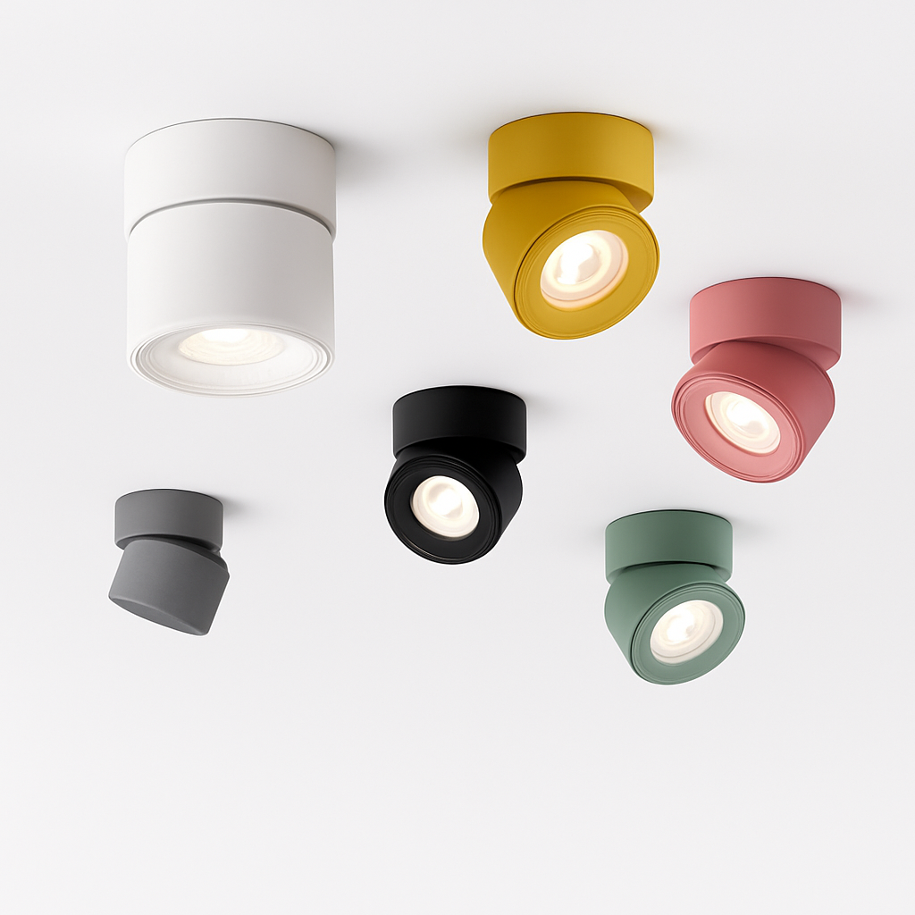 Spot — Projecteurs LED nordique surface monté spot rotation pliant macarone foco