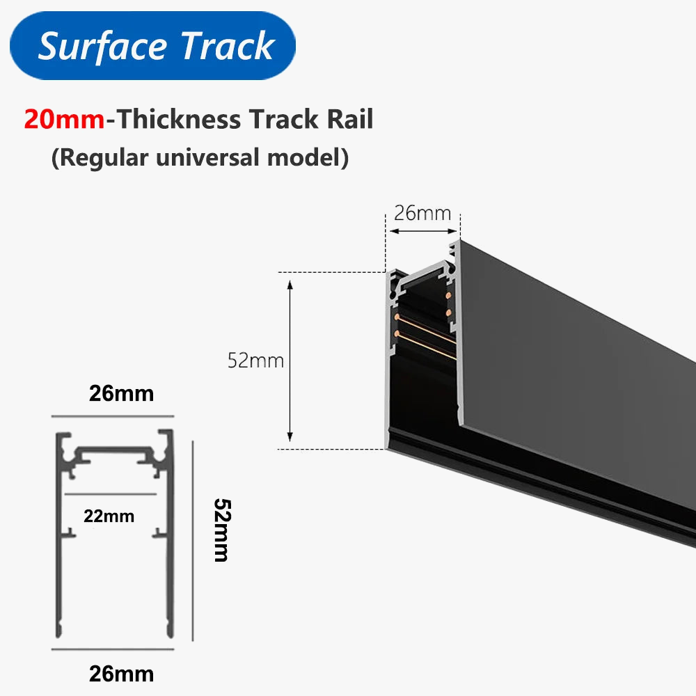 Luminaire — Rail d éclairage magnétique moderne pour intérieur en aluminium