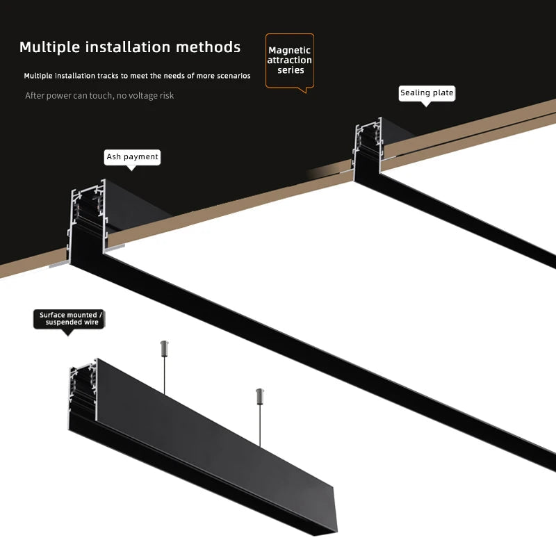 lampe led magnétique intensité variable sans bordure rails surface zigbee