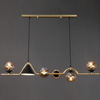 Ray Moderne LED Suspension Noir/Or Verre Salon/Chambre à Coucher - Neutralighting