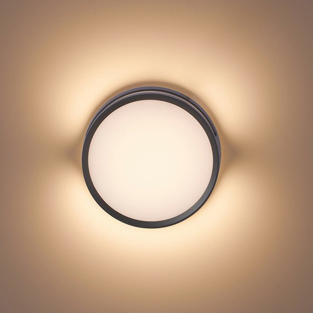 Ray Appliqur Murale Ronde Moderne Étranche, Métal/Acrylique, Noir, Extérieur - Neutralighting