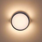 Ray Appliqur Murale Ronde Moderne Étranche, Métal/Acrylique, Noir, Extérieur - Neutralighting