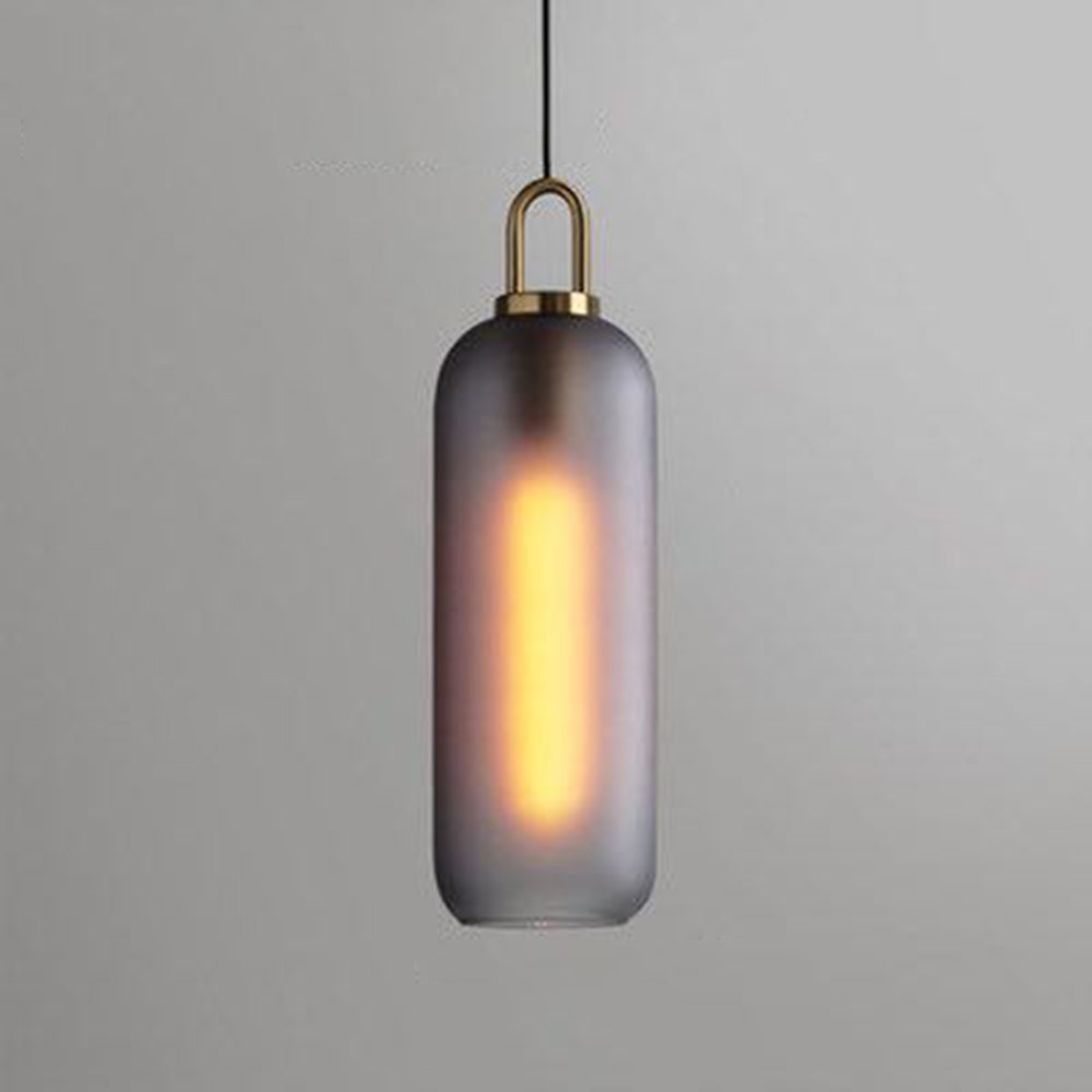 Valentina Luminaires Suspensions Cylindre Moderne Métal/Verre Gris Fumé/Clair Salon/Bureau - Neutralighting