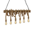 Silva Luminaires Suspensions Vintage LED Bambou/Métal Marron Salon/Chambre à Coucher - Neutralighting