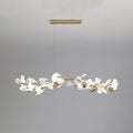 Olivia Luminaires Suspensions Feuille Moderne Céramique/Métal Doré/Blanc Bureau/Salle à Manger - Neutralighting