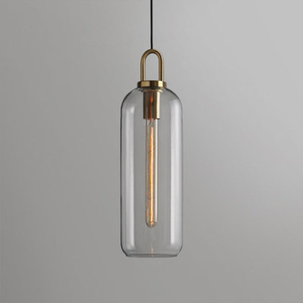 Valentina Luminaires Suspensions Cylindre Moderne Métal/Verre Gris Fumé/Clair Salon/Bureau - Neutralighting