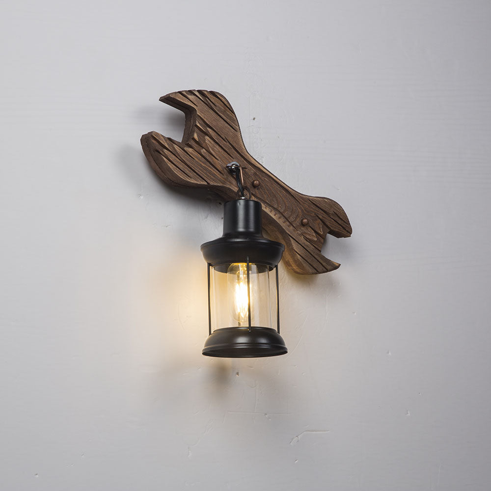 Epoch, Applique Lanterne & Spanners, Bois et Métal - Neutralighting