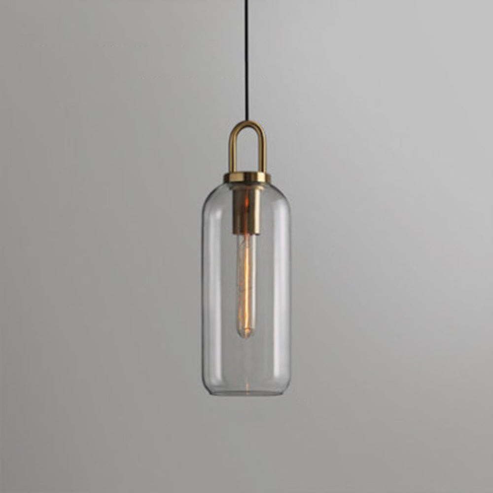 Valentina Luminaires Suspensions Cylindre Moderne Métal/Verre Gris Fumé/Clair Salon/Bureau - Neutralighting