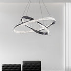 Kristy Luminaires Suspensions Anneau Moderne Métal Acrylique Noir/Cuivre Salon/Chambre à Coucher - Neutralighting