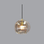 June Suspension Bulle Nordique Verre Transparent/Doré Salon/Chambre - Neutralighting