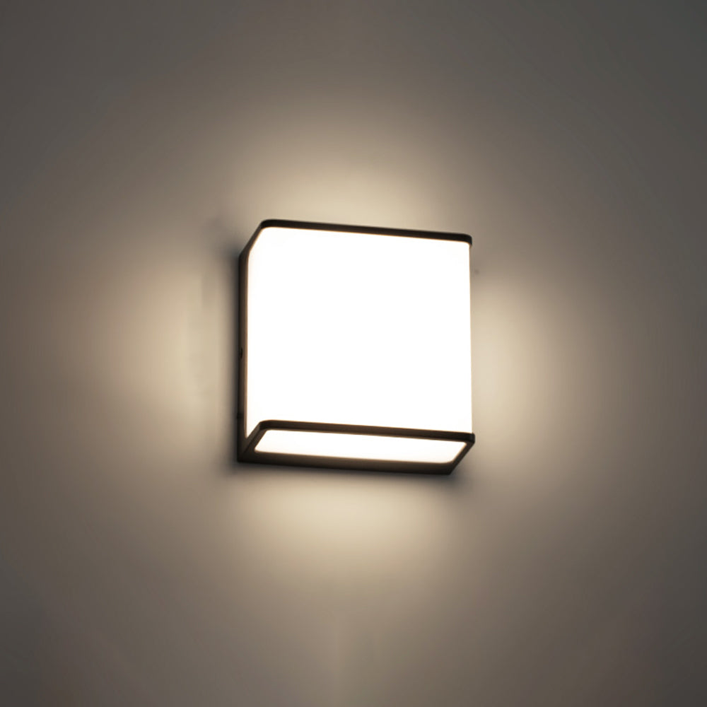 Ray Applique Minimaliste Rectangulaire Moderne, Câble/Solaire, Acrylique, Noir/Blanc, Jardin - Neutralighting