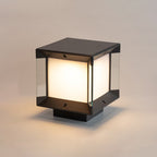 Ray Lampe de Poteau Rectangulaire Moderne, Métal/Verre, Noir/Or, Balcon - Neutralighting