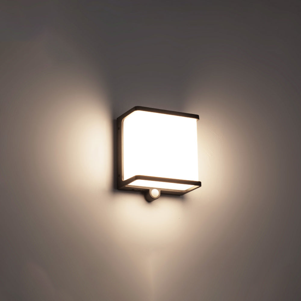 Ray Applique Minimaliste Rectangulaire Moderne, Câble/Solaire, Acrylique, Noir/Blanc, Jardin - Neutralighting