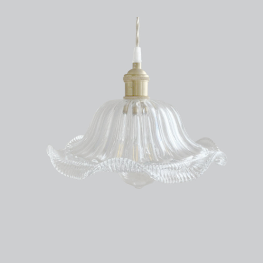 Valentina Luminaires Suspensions Art Deco Floral Vintage Métal/Verre Doré/Clair Salon/Chambre à Coucher - Neutralighting