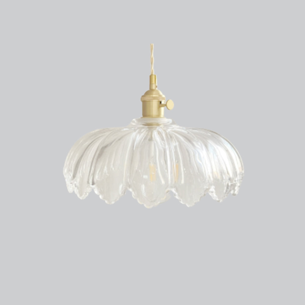 Valentina Luminaires Suspensions Art Deco Floral Vintage Métal/Verre Doré/Clair Salon/Chambre à Coucher - Neutralighting