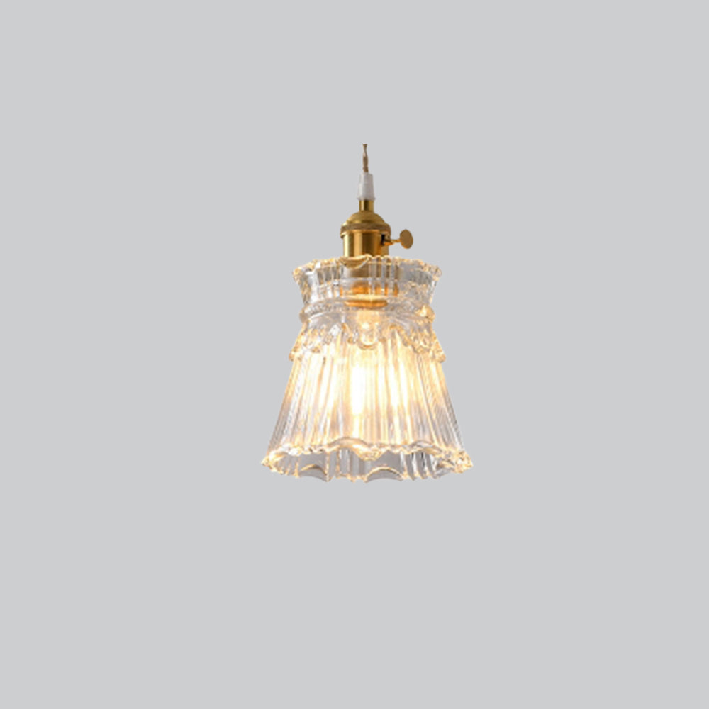 Valentina Luminaires Suspensions Art Deco Floral Vintage Métal/Verre Doré/Clair Salon/Chambre à Coucher - Neutralighting