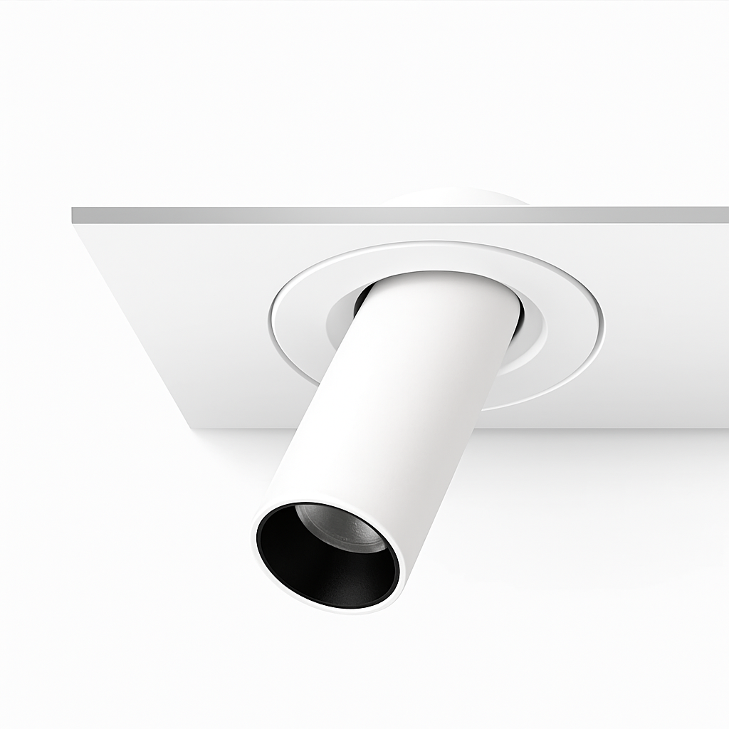 Spot de Plafond Tube Long noir/blanc encastré Led point lampe Angle rotatif 12w Mila Clairière en Aluminium - Caractère & Élégance dans le Décor