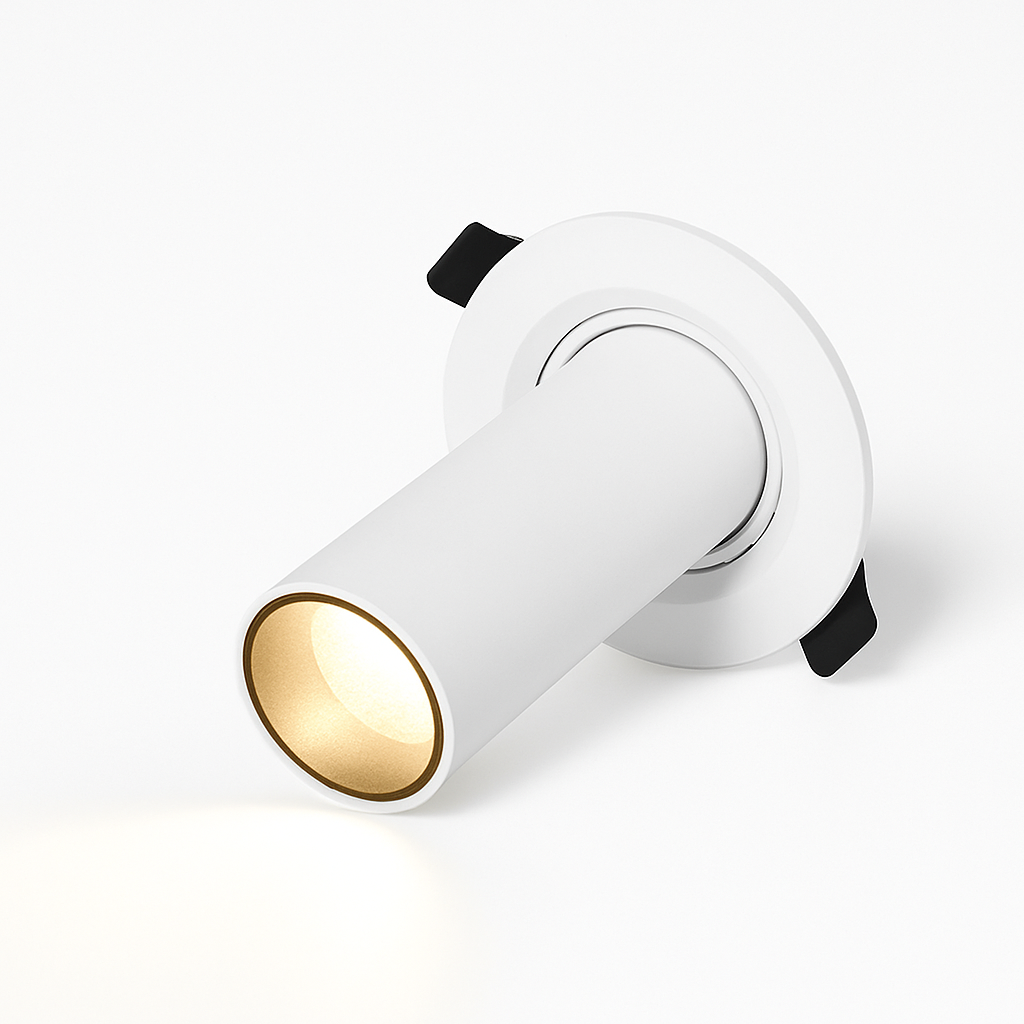 Spot de Plafond Tube Long noir/blanc encastré Led point lampe Angle rotatif 12w Mila Clairière en Aluminium - Caractère & Élégance dans le Décor