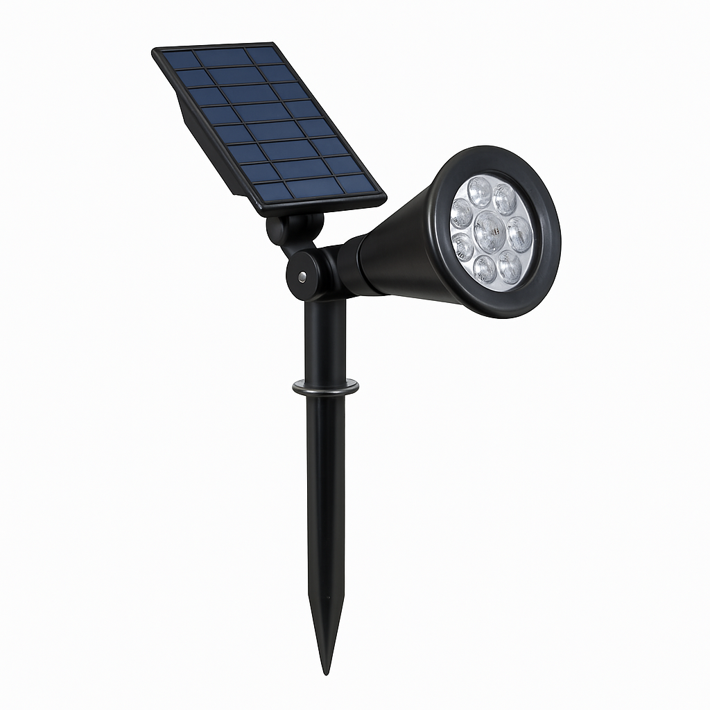 Spot dirigeable LED extérieur solaire à piquer (lot de 2)