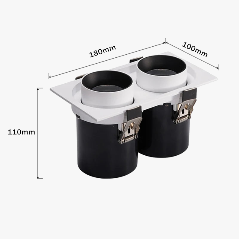 Spot encastré led carré télescopique rotation flexible pour maison Élisa Balade - Géométrie & Élégance Visuelle