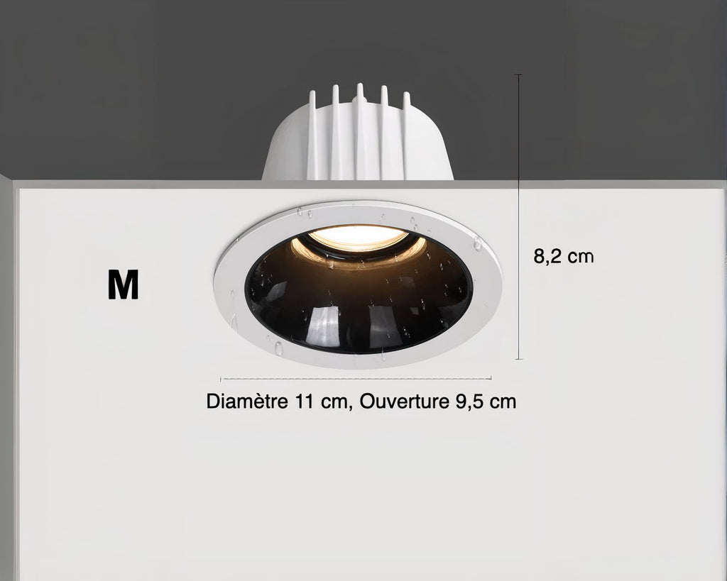 Spot encastrable salle de bain en aluminium