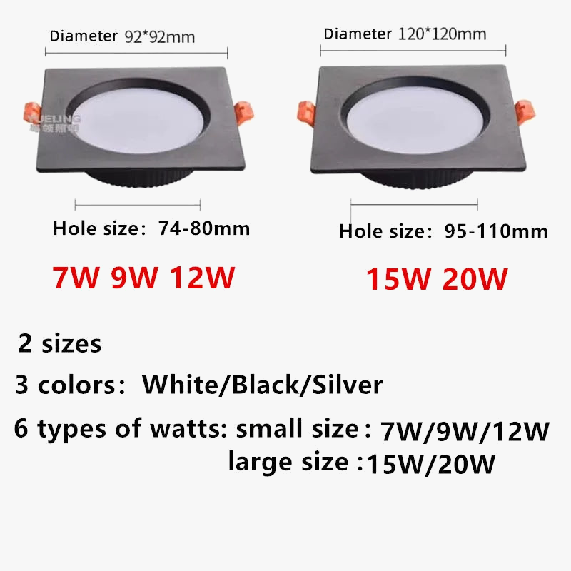 Spot led carré ultra-fin à intensité réglable avec puce smd5730 intégrée Bertille Rumeur - Une Silhouette Graphique Affirmée