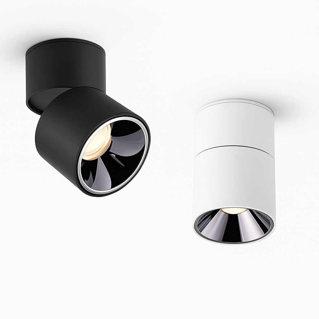 Spot — LED dimmable anti-éblouissement pliant rotatif en surface