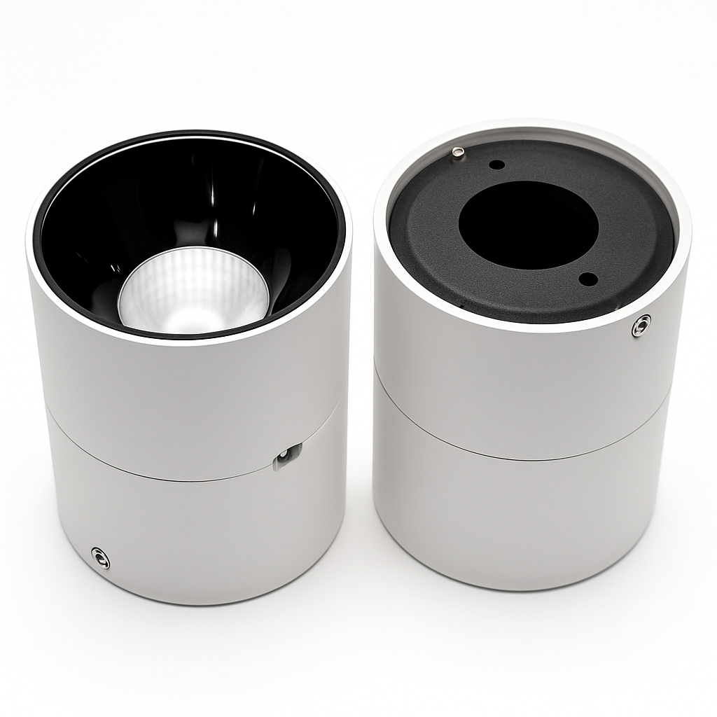 Spot — LED dimmable anti-éblouissement pliant rotatif en surface