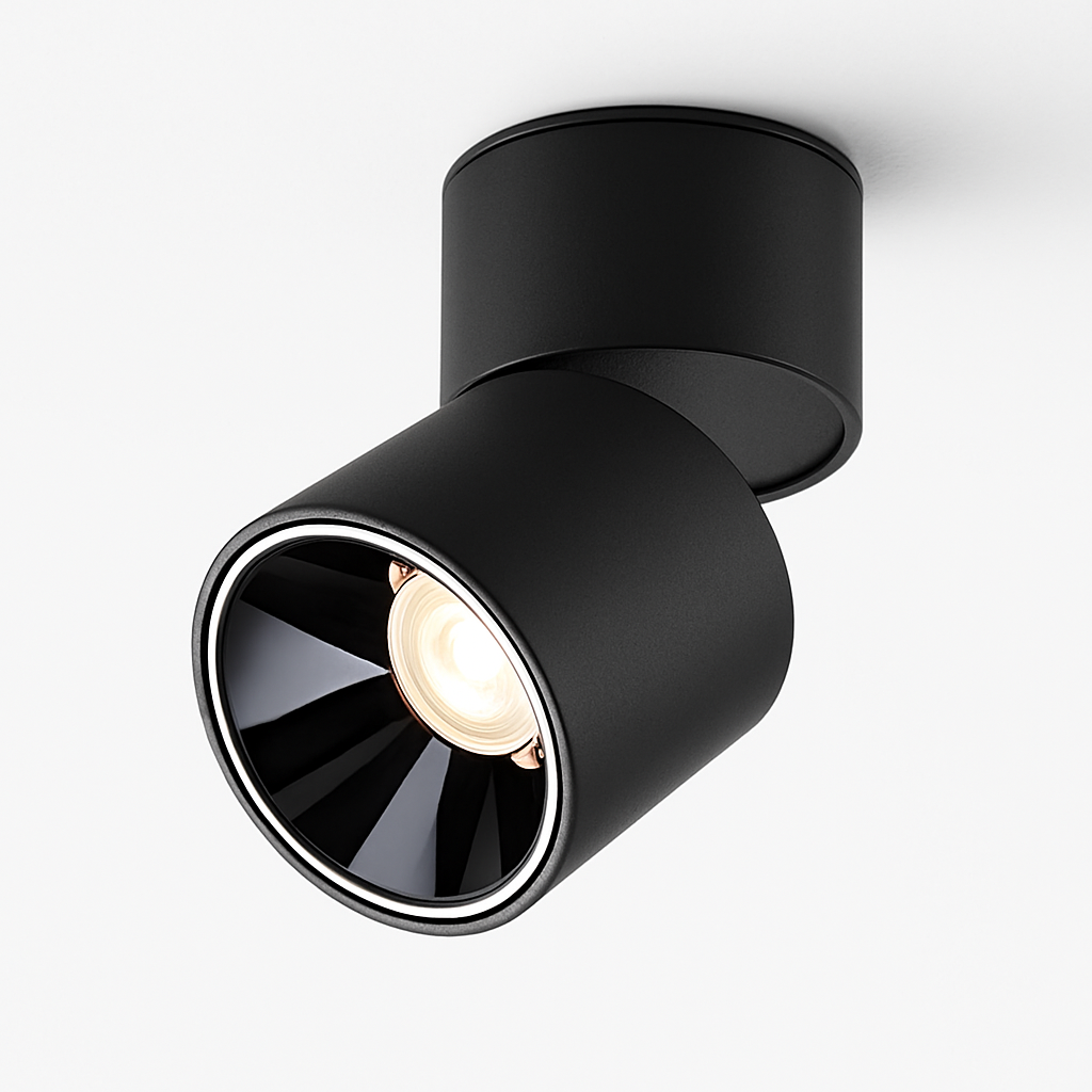 Spot — LED dimmable anti-éblouissement pliant rotatif en surface
