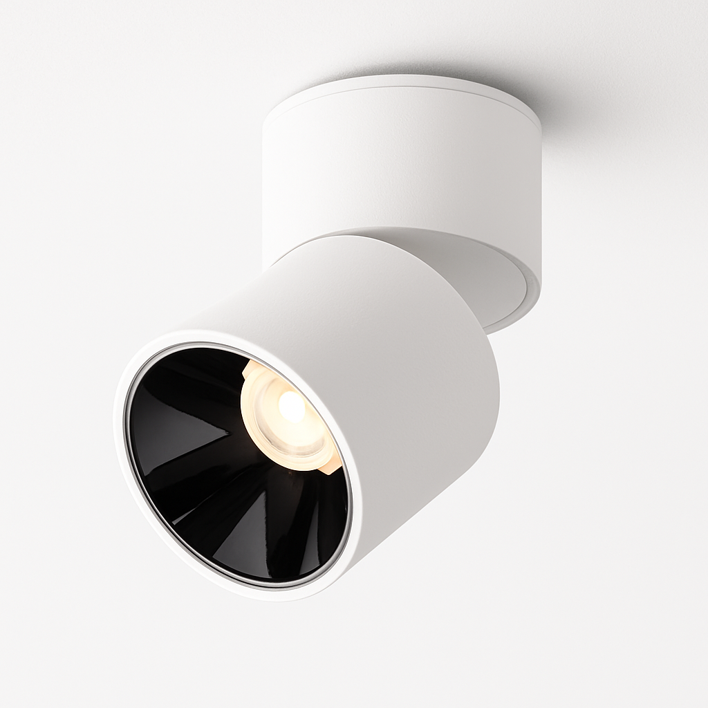 Spot — LED dimmable anti-éblouissement pliant rotatif en surface