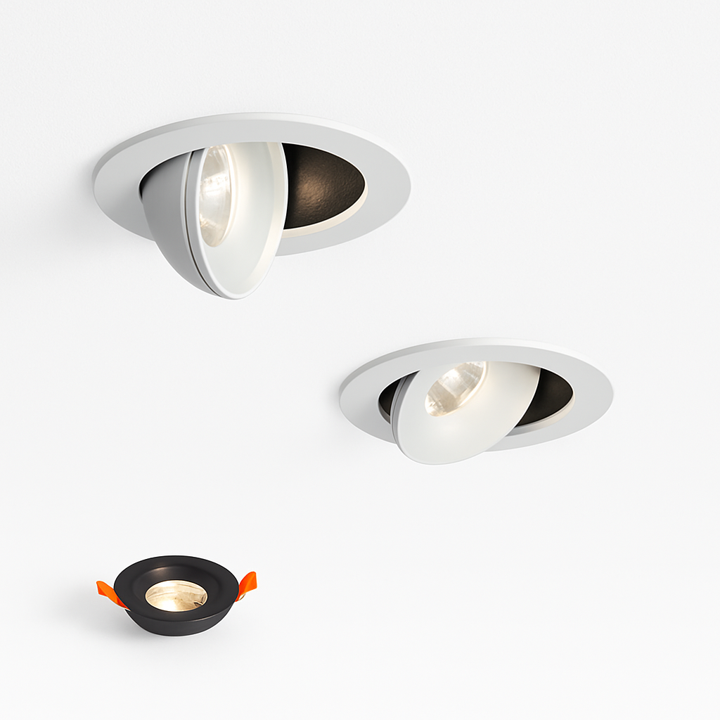 Plafonnier — LED Downlight encastré plafonnier 7W12W18W24W Dimmable blanc noir intérieur LED Spot lumière 360 ° réglable pour salon