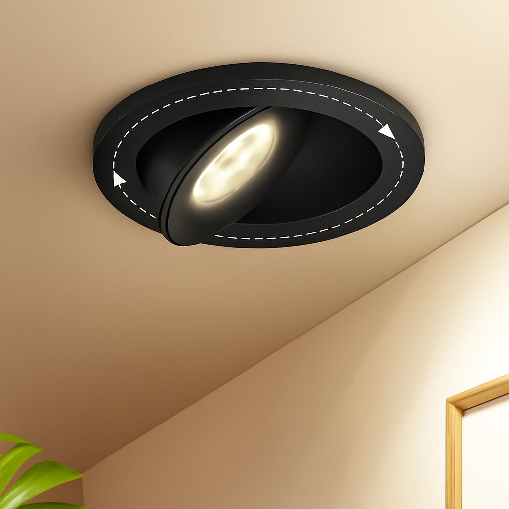 Plafonnier — LED Downlight encastré plafonnier 7W12W18W24W Dimmable blanc noir intérieur LED Spot lumière 360 ° réglable pour salon