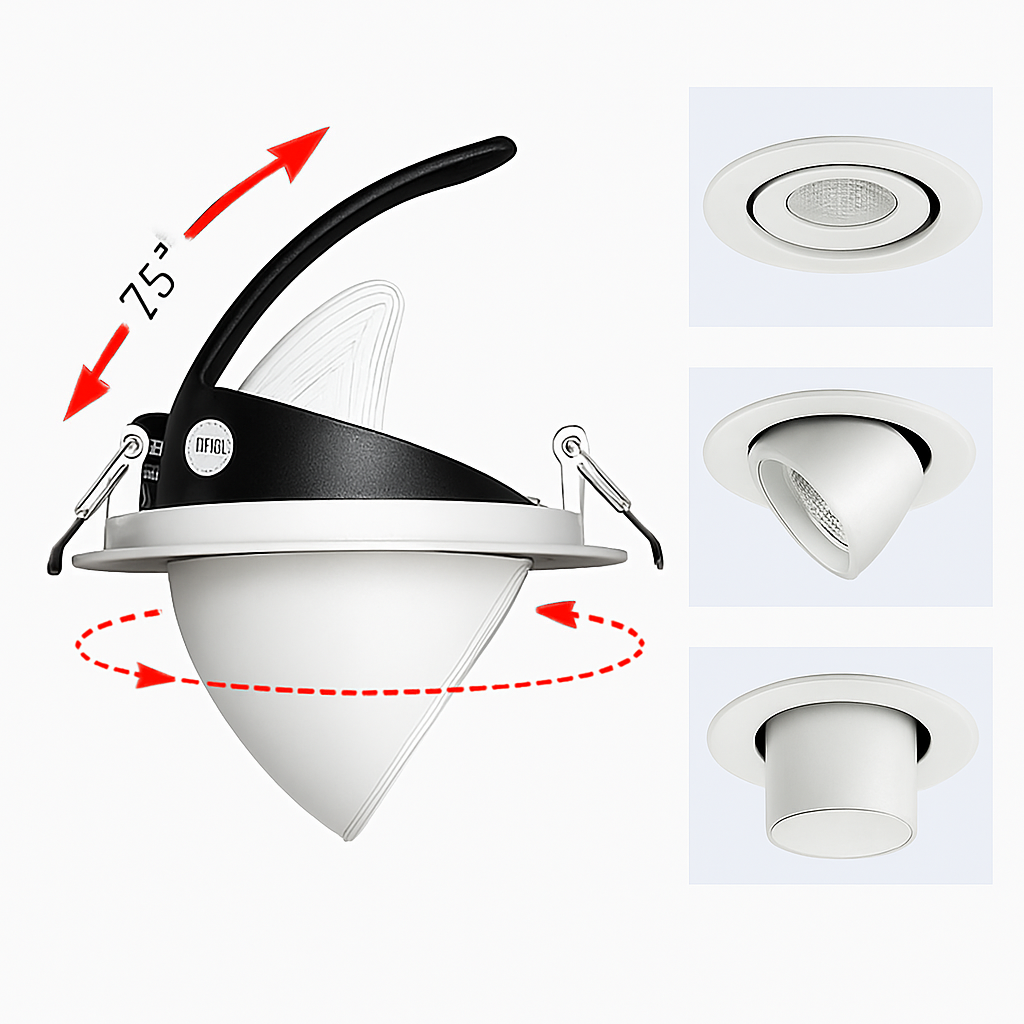 Spot led encastrable avec angle de faisceau réglable Élise Équinoxe en Aluminium - Caractère & Élégance dans le Décor